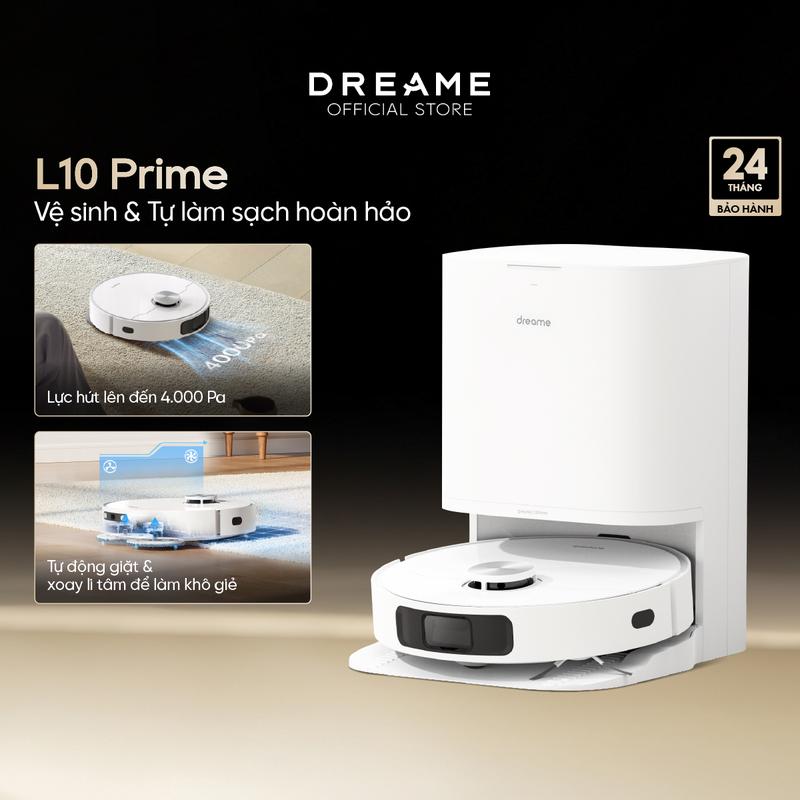 Robot lau sàn Máy Hút Bụi tự làm sạch Dreame L10 Prime - Hàng chính hãng - Phiên bản quốc tế