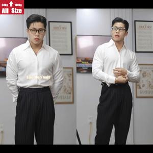 [ Có Bigsize ] Áo sơ mi nam Button down thiết kế kiểu cổ Y luxury lụa. SMY1