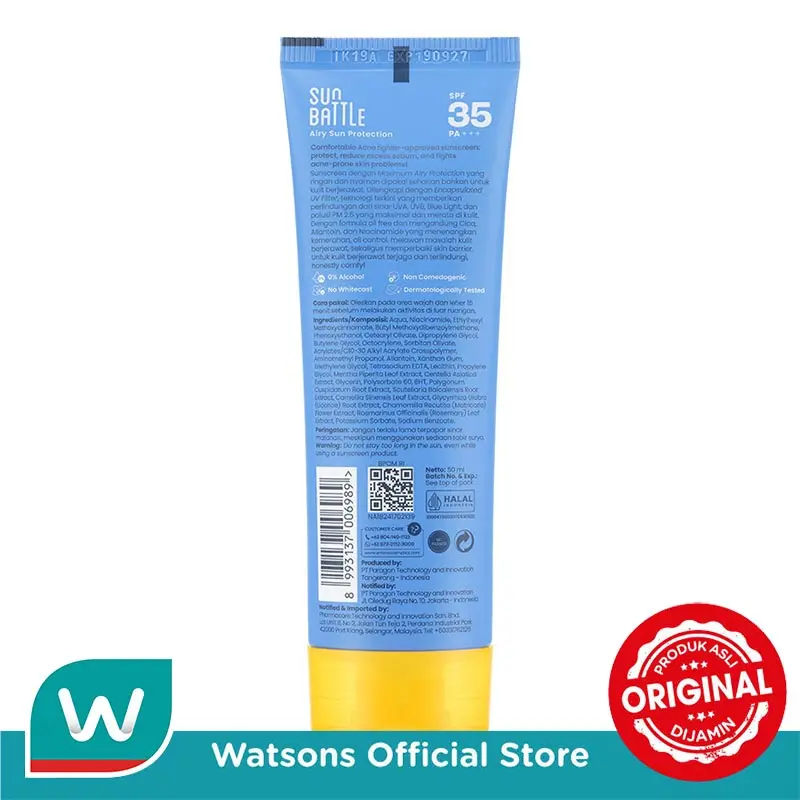 Emina Sun Battle SPF 35 PA +++ Acne Clear Cica + Allantoin Airy Acne Soothing 50ml 2