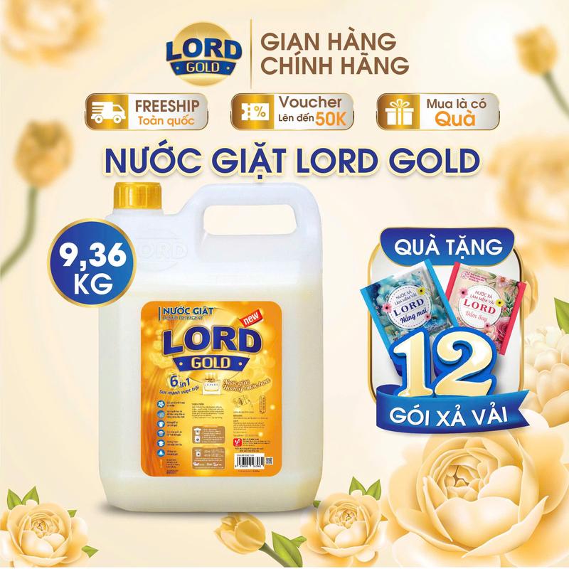  Nước Giặt Xả Quần Áo LORD - Can 9.36KG -  Hương Nước Hoa Lưu Hương 72H Dịu Nhẹ An Toàn Cho Da Sạch Sâu Giữ Màu Quần Áo Thơm Lâu Tiết Kiệm Nước Giặt Đồ Nhỏ 