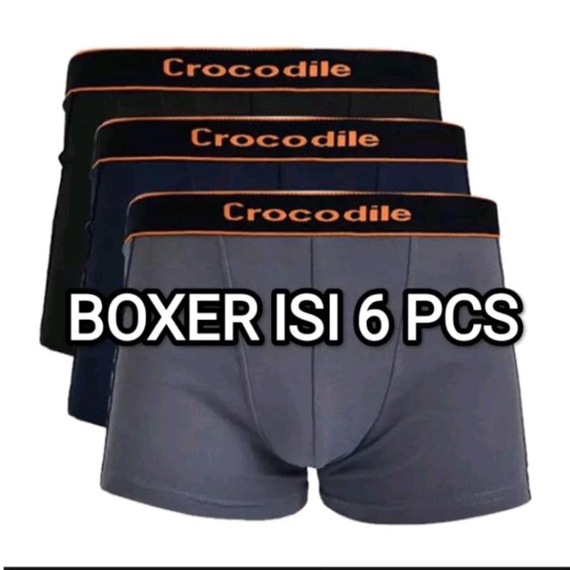 PAKET 6 PCS Celana Dalam Pria Boxer Ice Silk Yang Lagi Viral hitam spandex nyaman lembut Polyester M cdcowok celan adalam hackett 0