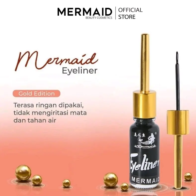 Eyeliner Mermaid Waterproof Gold Edition- Eyeliner Duyung KACA- Putri Duyung -BPOM-Asli 2