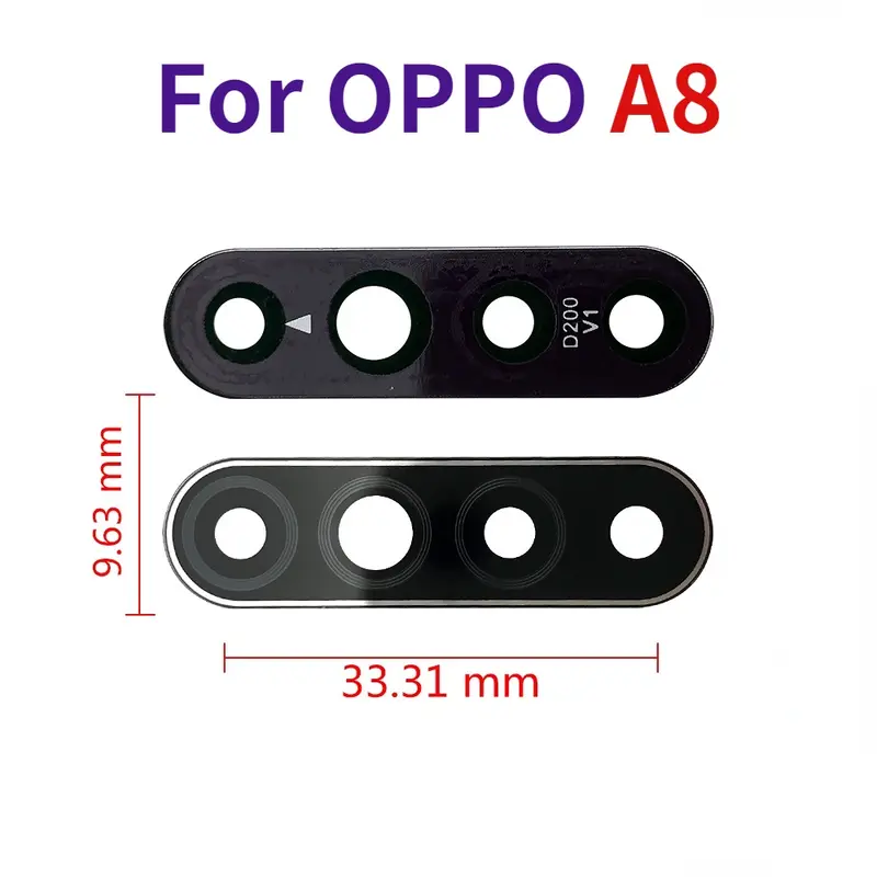 Ống kính camera sau bằng kính có chất kết dính cho OPPO , cho A1k, A5S, A7, A8, A9, A15, A15s, A16, A35, A52, A53, A54, A74, A93, F9, F11 Pro 4