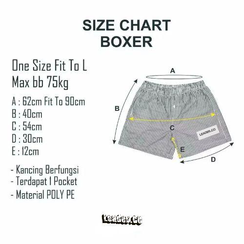 LEADER.CO Celana Boxer BASIC SALUR LIDI Pria Wanita Celana Pendek Unisex