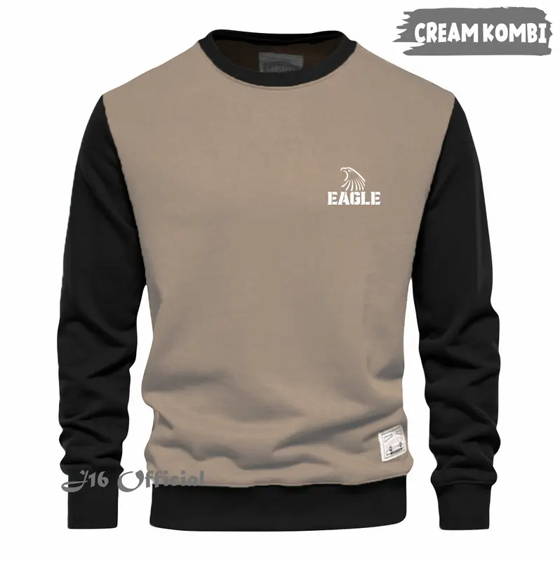 CREWNECK KOMBINASI SWEATER Oblong Pria Wanita Fleece Tebal Lembut 4