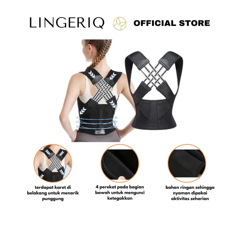 (PUNGGUNG TEGAK) Korset penegak punggung size M-3XL Posture corrector belt / Korset penyangga punggung bungkuk jadi tegak 0