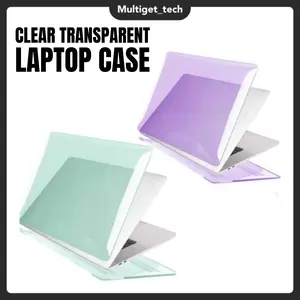 Case Clear Transparan Kompatibel Untuk Mac Book Air M1 M2 Pro Ret ina 13 14 15 2017-2022 Perlindungan 360° Material PC Berkualitas Mudah Pasang Lepas
