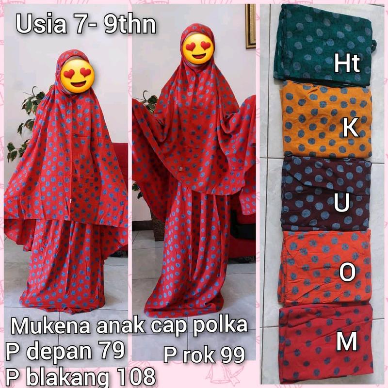 MUKENA ANAK CAP POLKA BATIK CAP PREMIUM//MUKENA Nyaman di pakai//MUKENA ANAK BATIK LAJU 0