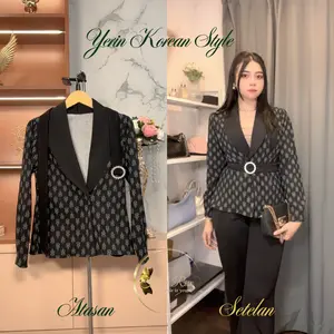 HR - Yerin Premium Korean style | Bisa Dibeli Terpisah | Termasuk Belt | Atasan dan Celana Panjang Nyaman Wanita Nyaman Wanita Setelan