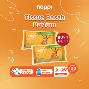 Neppi Baby Tissu / Tissue Basah Wipes Parfum 50s - Buy 1 Get 1 Free Aloe Tisu