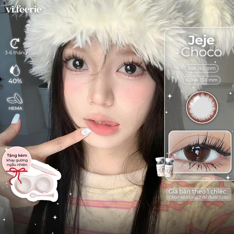   I-ONE  Kính áp tròng - lens nâu tự nhiên trong trẻo giãn nhẹ 3-6 tháng Jeje Choco @vi.feerielens 