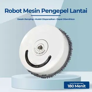 Robot Pembersih Lantai Otomatis Pel Sapu Debu Microfiber Ramping Kolong Sofa Praktis Efisien