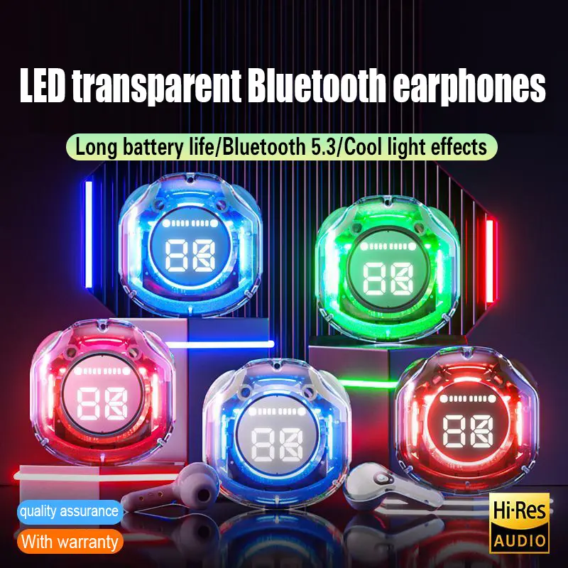 Tai nghe không dây Air39, màn hình LED kỹ thuật số, Bluetooth 5.3, điều khiển cảm ứng, tai nghe nhạc trong tai cho iPhone mono  headsets