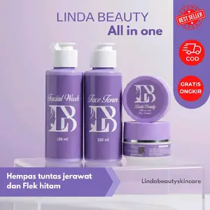 LINDA BEAUTY All In One BPOM - untuk Kulit Anda, Solusi Lengkap, Tuntas Jerawat & Flek Hitam, BPOM, Praktis