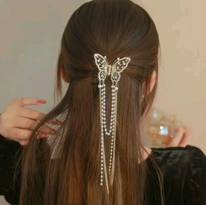 jepit rambut jeday rumbai gaya korea kupu kupu 3D terbaru high quality elegan
