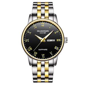 GUANQIN Luxury Week/Date Calendar Men's Watch | Business & Dress Use | Quartz Wristwatch | Waterproof Classic Design