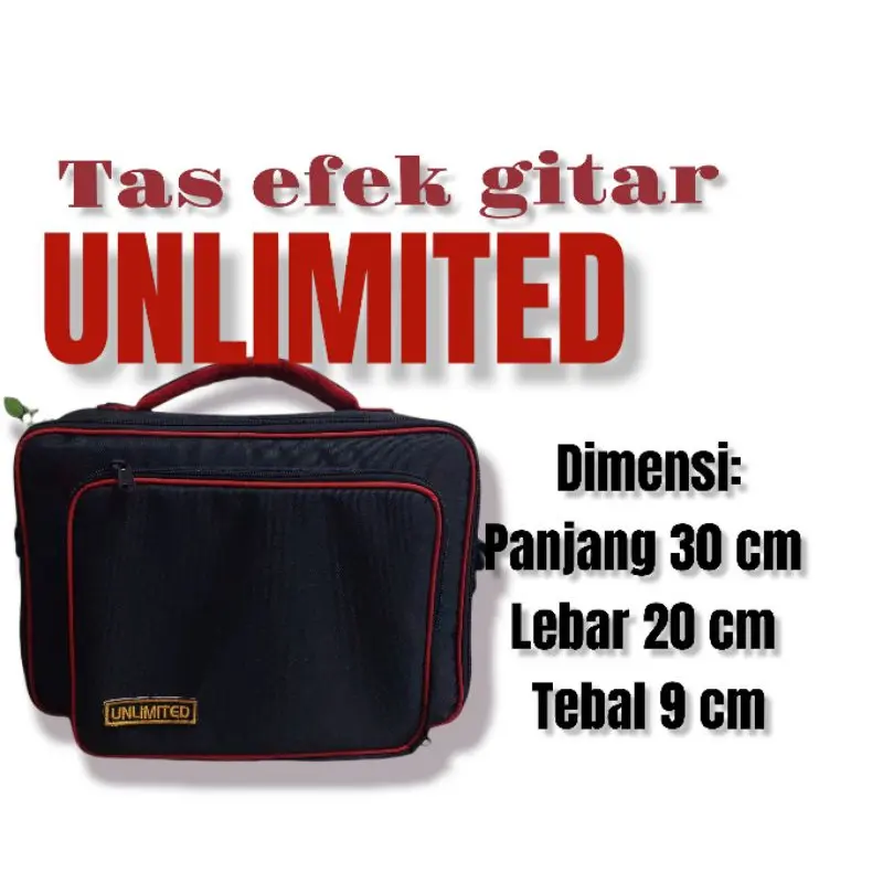 tas efek mini ber sekat buat gitar 30 x 20 x 9 cm