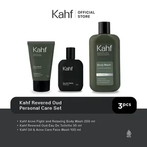Kahf Revered Oud Personal Care Set (Face Wash, Body Wash, EDT)