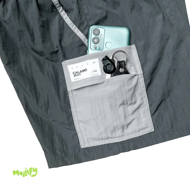 mollify calano spring - short pants stone grey key pocket | celana pendek saku samping | shortpants celana pendek pria wanita | Size M - XXL | Unisex Cargo 4