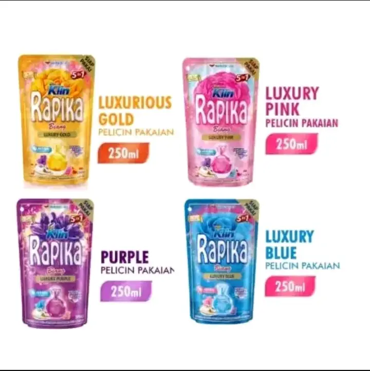 PAKET (3PCS) Soklin Rapika Pelicin Pakaian Refill 250ml