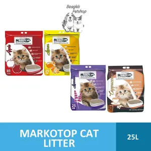 MARKOTOP CAT LITTER 25L - MARKOTOP PASIR KUCING 25 LITER - LAVENDER / APPLE / CAPPUCINO / LEMON