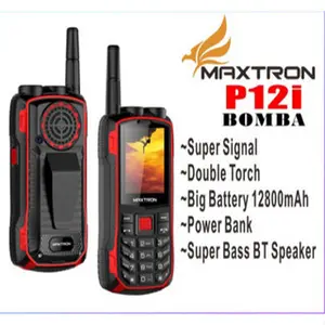 HP MAXTRON GUNUNG P12I BOMBA  2,4 INCH HP CANDYBAR  ANTENA BIG SPEAKER BLUETOOTH OUTDOOR Handphone Hijau Ponsel Radio Kamera Kartu Layar Red