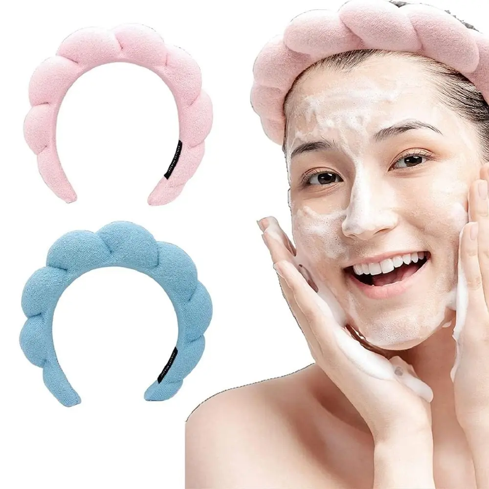 Hair Accessories Makeup Headband Twist Hair Hoop Headwear Solid Color Sponge Headbands Spa Headband Braided Hairbands for Makeup