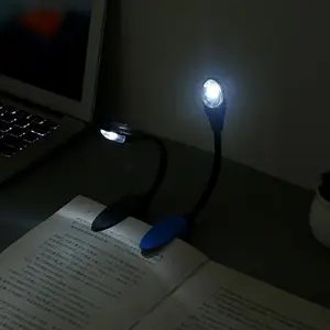 Sale, 1pcs Mini Flexible Clip-On Bright Book Light Laptop White LED Book Reading Light Lamp Reading