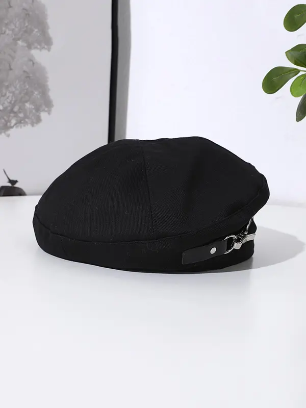 Unisex Minimalist Solid Color Beret, Casual Trendy Hat for Men & Women, Fashionable Hat for Daily Wear 4