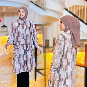 Aluna Tunic [LD 120cm PB 100cm] | Tunik Motif Print Bahan Cotton Crespo Premium