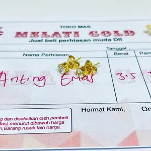 Anting Emas Muda Elegan – Desain Mata Satu, Anti Pudar & Stylish