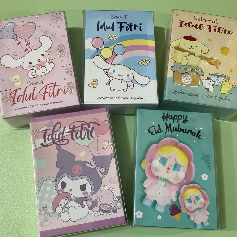 Amplop Lebaran Hari Raya Idul Fitri Isi 50pcs. Angpao karakter lucu Ramadhan 2025