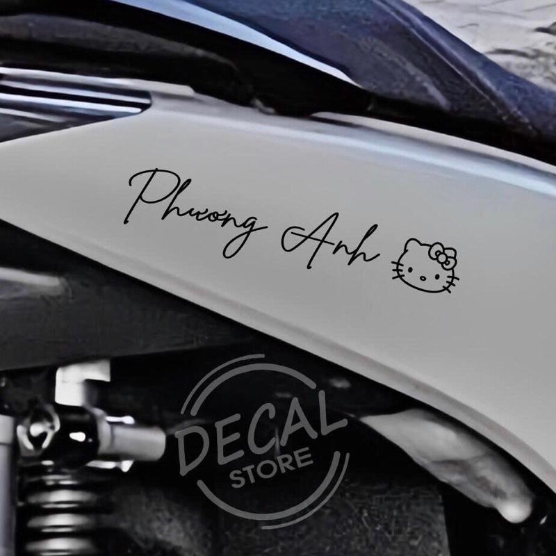  Tem tên dán xe tem dán xe theo yêu cầu  nhắn tên cho shop khi đặt hàng  