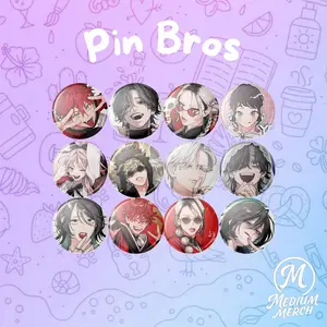 Medium | Pin Bros Bulat 44mm Karakter Gokurakugai Lucu Keren Colorful Glossy Aesthetic Bags Pin Clips | Akesoris Tas & Pakaian Clips