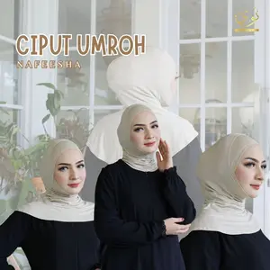 Nuyyhijabid Ciput Ninja Nafeesha Jumbo Antem Bahan Rayon Kaos Super Premium Instan Dalaman menutup Dagu hijab kerudung spandek Ciput Umroh Hitam Turki Dewasa Basic