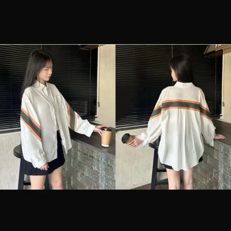 Kemeja BKK motif polos kombinasi stripe 4