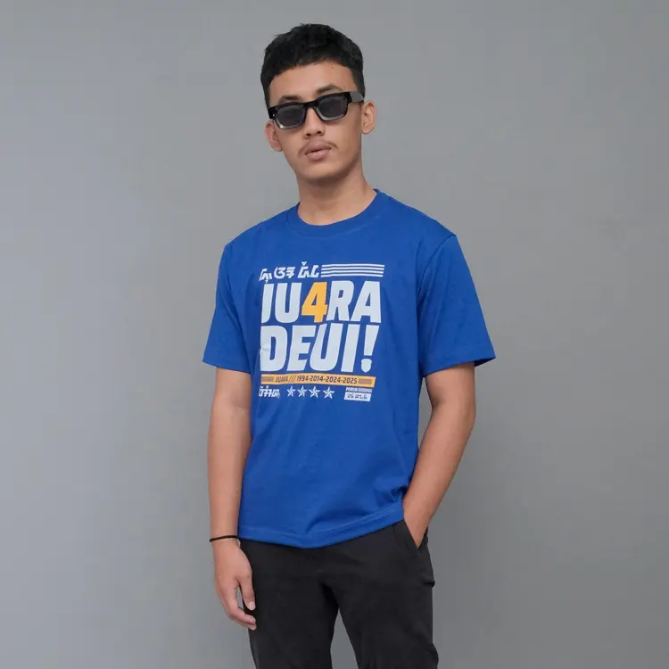 Fanatica Sport - Kaos Persib Juara Deui Aksara Sunda  - Kaos Persib Back To Back - Kaos Bola - T-Shirt Combed 24s Unisex Pria