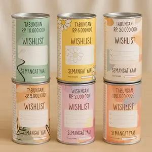 Celengan Target Buka tutup Jumbo full kaleng Murah Celengan Viral Celengan Buka Tutup Celengan Permanen Karakter