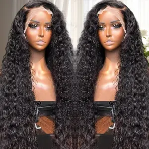 Water Wave Lace Front Wigs Human Hair Pre Plucked Wet and Wavy Hair