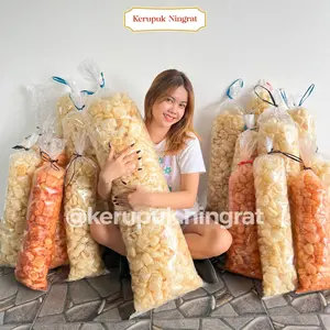 1 BALL Kerupuk Kulit Sapi Asli 200gr, 250gr, & 500gr - Camilan Renyah Gurih Tanpa Pengawet - Snack Asin Pedas