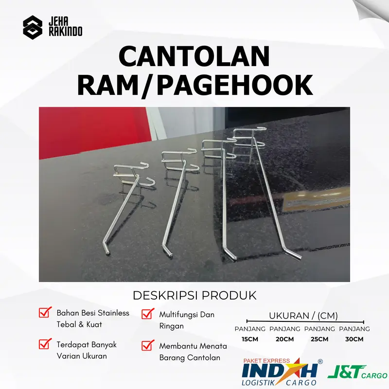 Pagehook/Cantolan Besi Kawat Ram Minimarket Display Stainless & Plastick - JH Rakindo 0