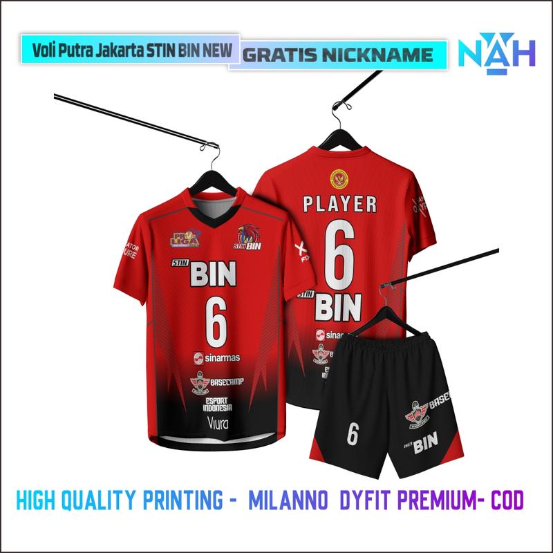Jersey COSTUM Voli Putra Jakarta STIN BIN 2024 Premium Terbaru