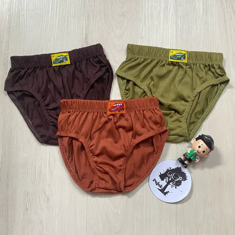 (6pc) CD anak laki-laki logo CAR // Celana dalam anak laki2 model polos bahan katun halus kualitas premium 2