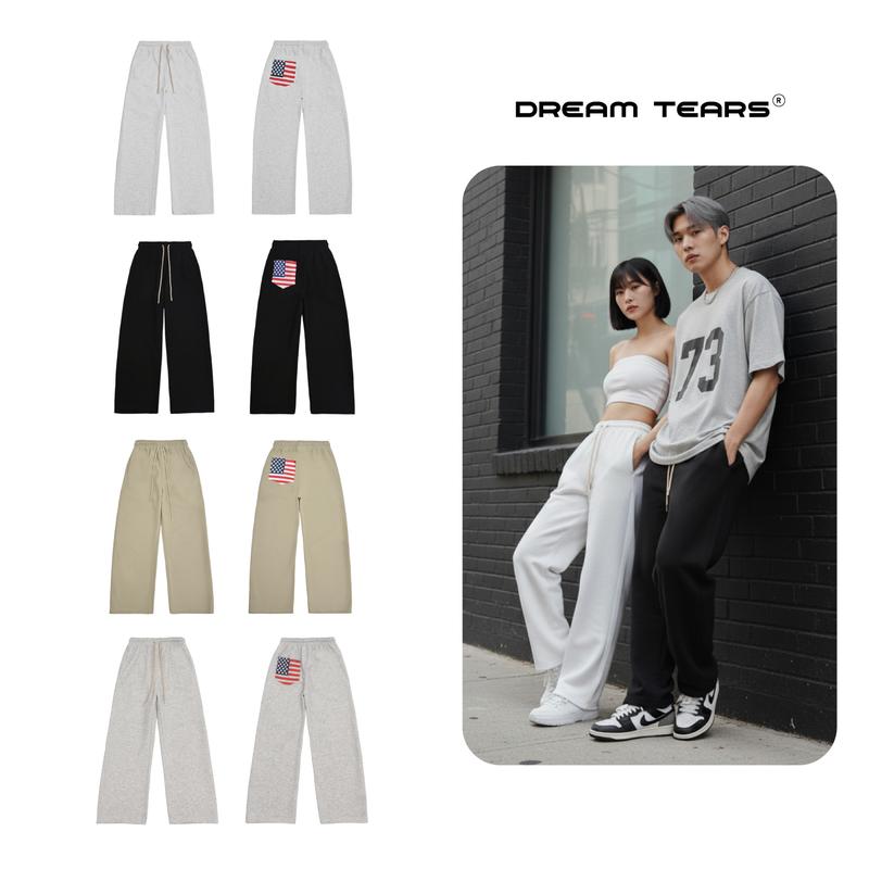  Quần Dài Nam DREAM TEARS  Cỡ Mỹ  From Ống Rộng Chất Liệu Nỉ Hai Da Cao Cấp Thoả Mái Lịch Sự - MSP : QN1 