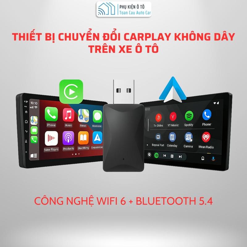  Bộ chuyển đổi Carplay - Android Auto kết nối không dây Auto Car kết nối I-P và Android  Chỉ kết nối xe có carplay cắm dây  