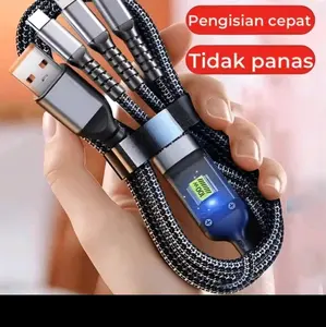 Kabel Data 3 in 1 100W Fastcharging USB Micro Type C Lightning Best Quality Cable