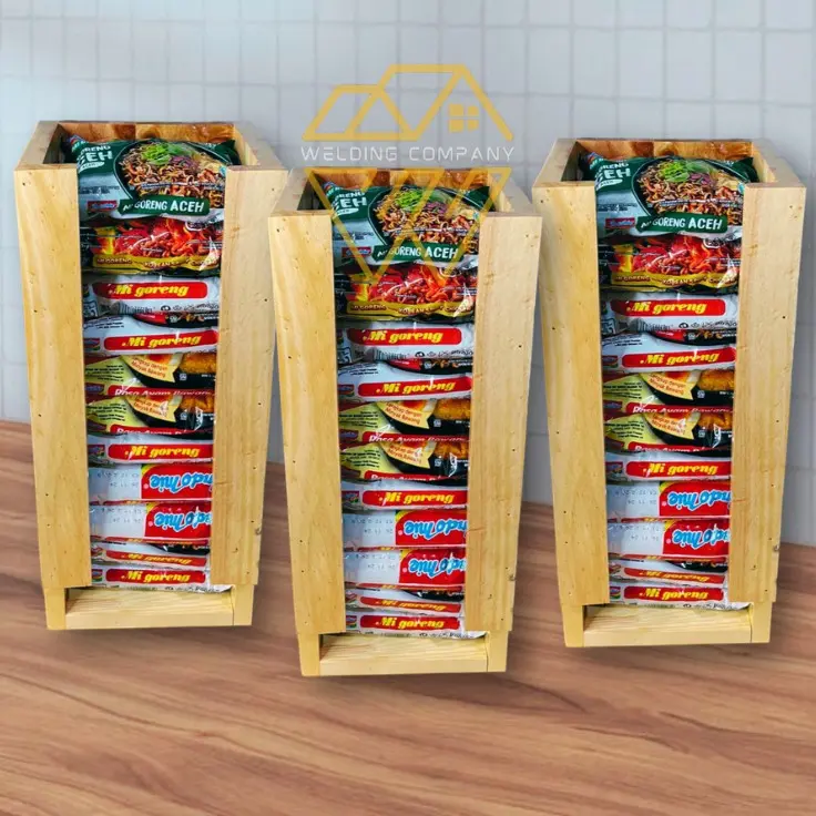 Rak Mie Instan Kayu Pinus dengan Finishing Glowsy - Muat Hingga 12 Bungkus Mie Instan - Dapur, Kitchenware 5