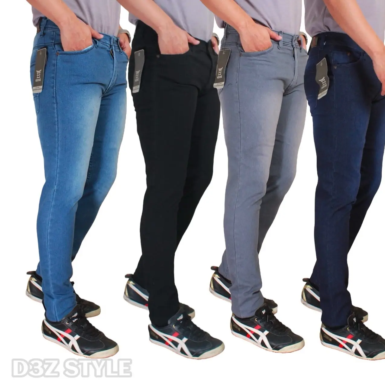 Celana Slimfit Jeans pria melar denim berdiri raw denim celana denim dana pelajar 17 celana skinny slimfit outfit stylist wash grey jeans Panjang Pensil Soft Stretch Hitam Dewasa Lembut Nyaman Muda