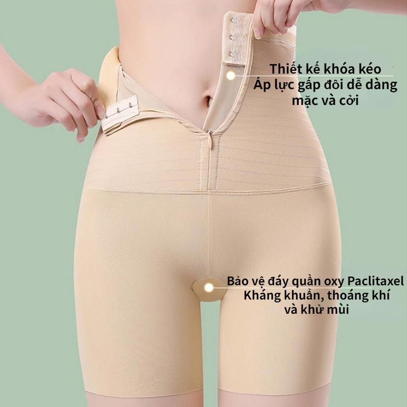 Cạp Cao Nịt Bụng Quần Lót Định Hình Dành Cho Ngực Có Khóa Kéo Đồ Lót Định Hình Cơ Thể Sau Sinh Có Cỡ M-XXXL Nữ Lịch Women Shapewear