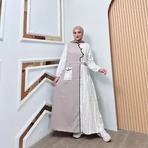 Violla Gamis Katun Salur Fashion Muslim Wanita Kekinian